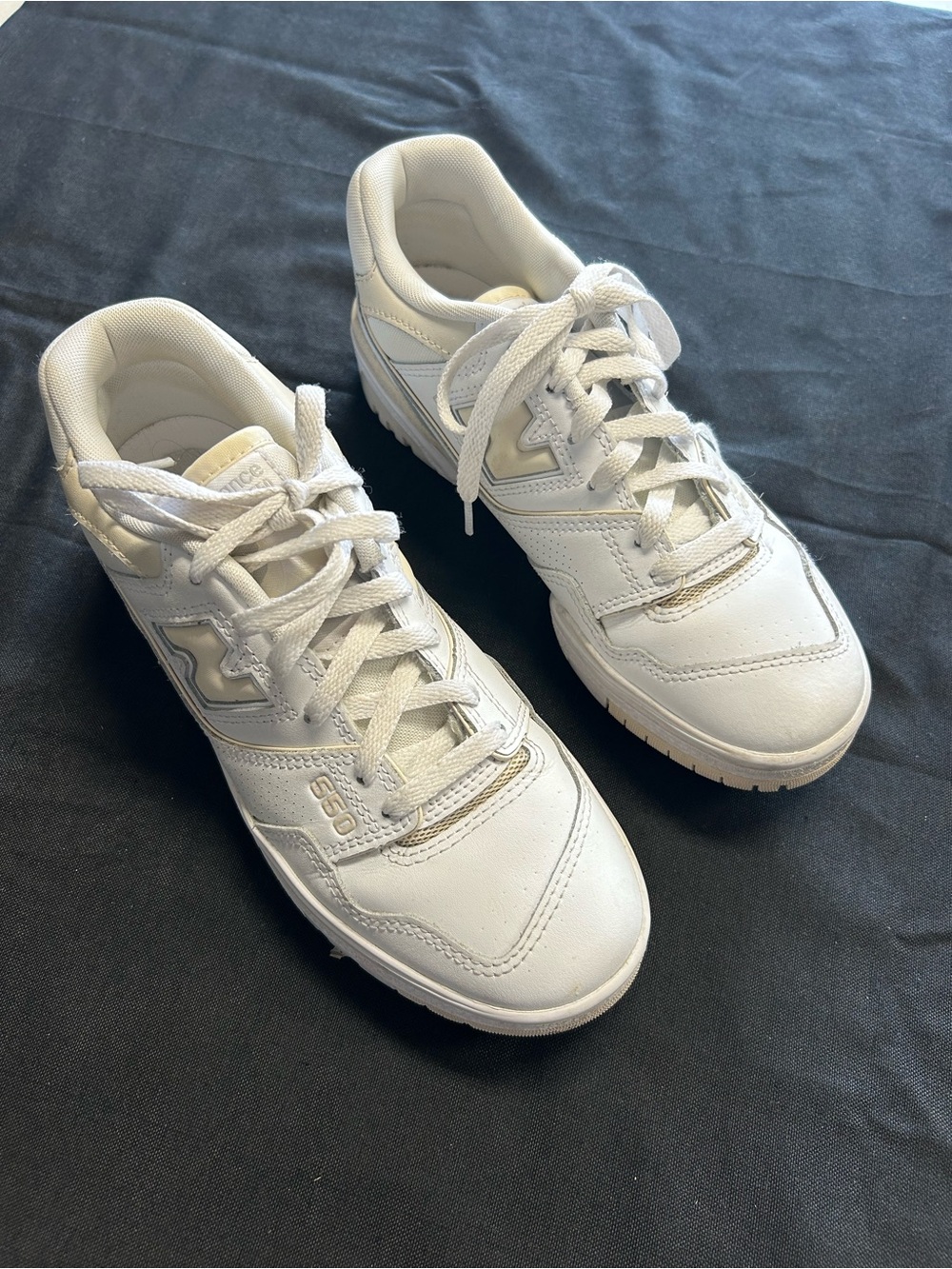 Women’s White New Balance Lace-Up Sneakers